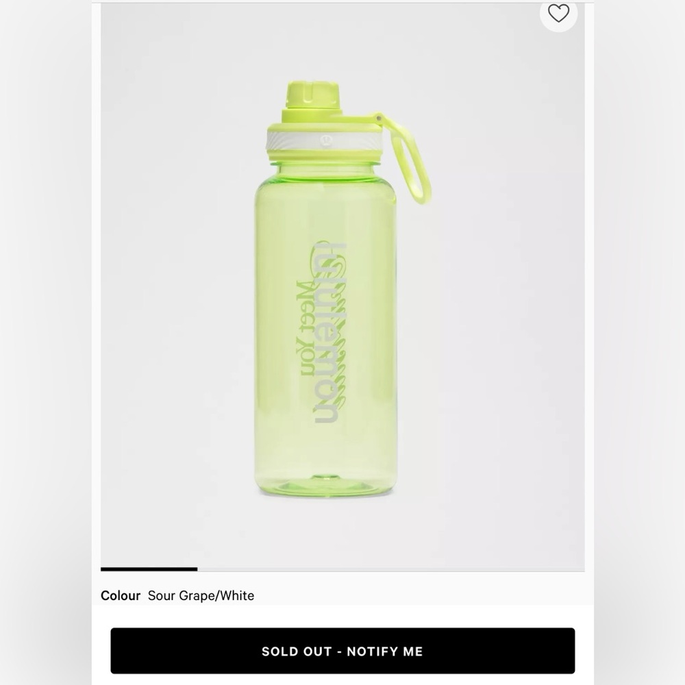 NWT Lululemon Back to Life Clear Bottle 32oz * Tennis Graphic